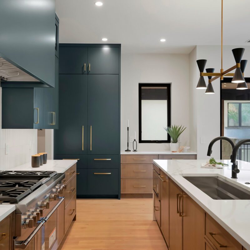 Modern Teal Green Kitchen