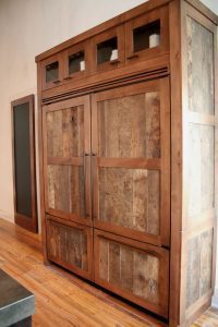 Reclaimed wood freestanding pantry cabinet