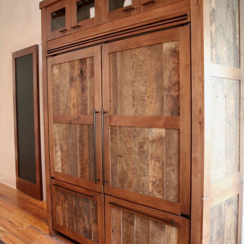 reclaimed wood custom pantry cabinet
