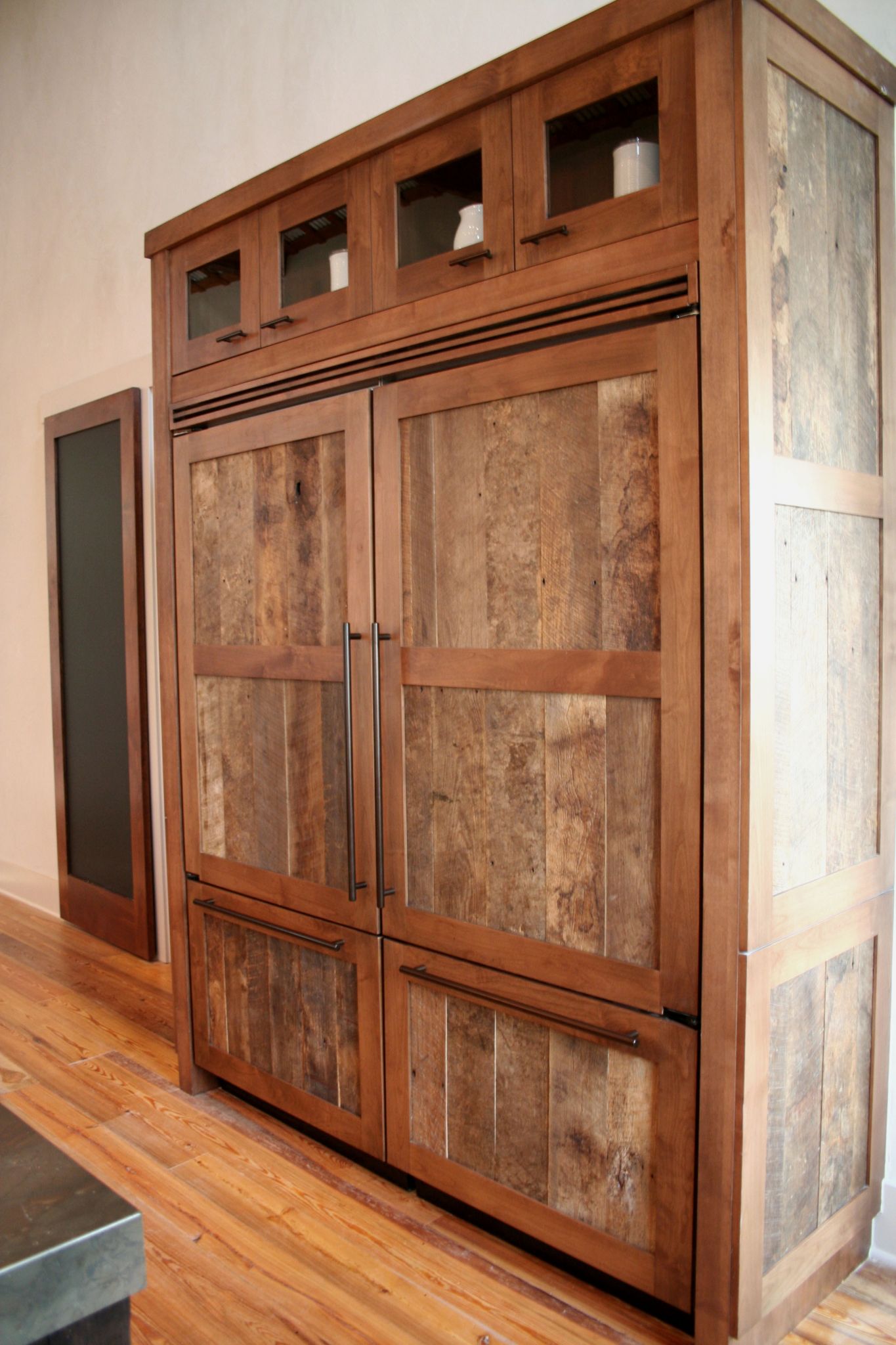 reclaimed wood custom pantry cabinet