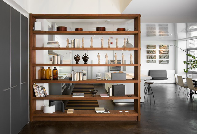 contemporary bookshelf room divider