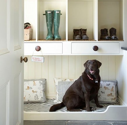 Custom cabinets with dog bed