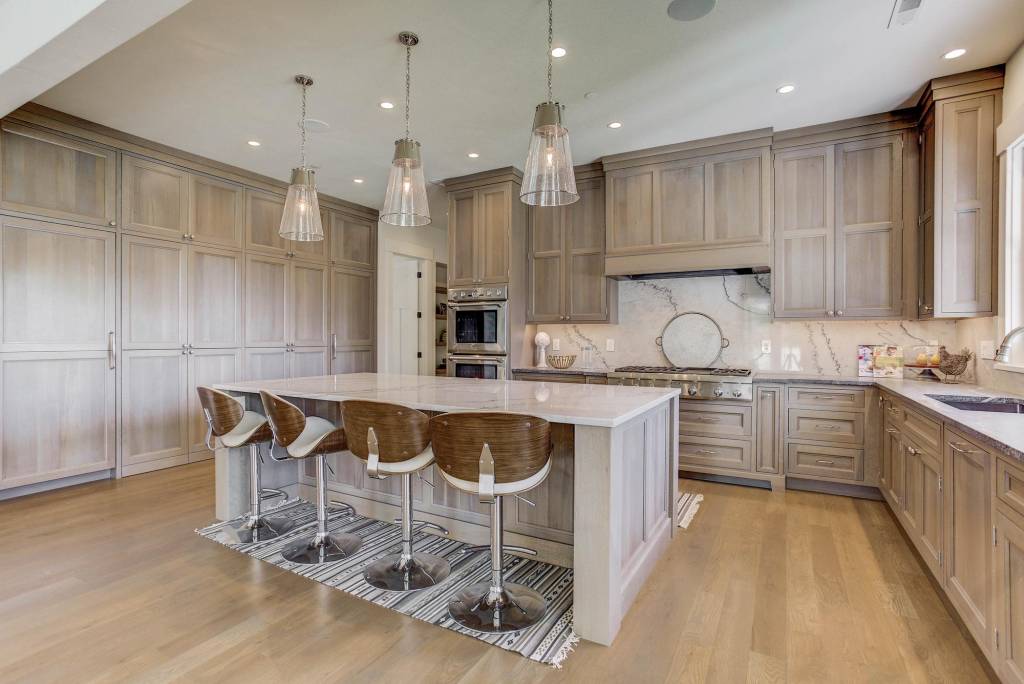 kitchen remodel featuring knotty alder cabinets