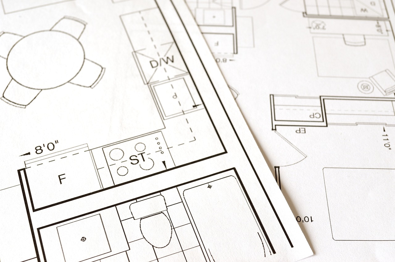 Architectural floorplan of kitchen