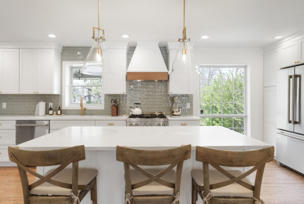 White kitchen with wood accents 80110